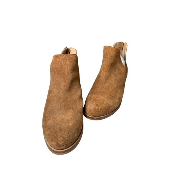 Steve Madden Raisie Ankle Booties Leather Brown Tan Suede Boots Women's 7.5 M - Picture 1 of 14